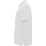 Polo piqué de algodón y poliéster con bolsillo unisex 190 g/m2 Roly color blanco vista lateral