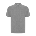 Polo piqué de algodón y poliéster con bolsillo unisex 190 g/m2 Roly color gris claro jaspeado