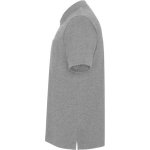 Polo piqué de algodón y poliéster con bolsillo unisex 190 g/m2 Roly color gris claro jaspeado vista lateral