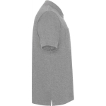 Polo piqué de algodón y poliéster con bolsillo unisex 190 g/m2 Roly color gris claro jaspeado segunda vista lateral