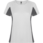 Camiseta deportiva de poliéster para mujer bicolor 140 g/m2 Roly color blanco