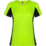 Camiseta deportiva de poliéster para mujer bicolor 140 g/m2 Roly color verde fluorescente