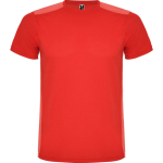 Camiseta deportiva unisex de poliéster en manga corta 130 g/m2 Roly color rojo