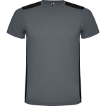 Camiseta deportiva unisex de poliéster en manga corta 130 g/m2 Roly color gris oscuro