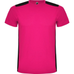 Camiseta deportiva unisex de poliéster en manga corta 130 g/m2 Roly color fucsia