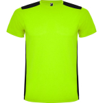 Camiseta deportiva unisex de poliéster en manga corta 130 g/m2 Roly color verde lima