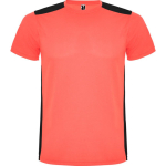 Camiseta deportiva unisex de poliéster en manga corta 130 g/m2 Roly color coral