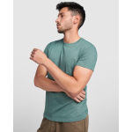 Camiseta jaspeada de algodón y poliéster para hombre 150 g/m2 Roly color verde jaspeado imagen de estilo de vida