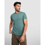 Camiseta jaspeada de algodón y poliéster para hombre 150 g/m2 Roly color verde jaspeado imagen de estilo de vida 2
