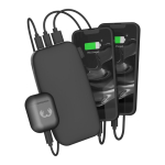 Powerbank rectangular para cargar hasta 3 dispositivos a la vez 20W color titanio cuarta vista