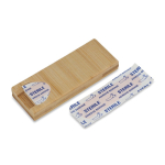 Estuche de bambú con 10 tiritas para primeros auxilios color natural tercera vista
