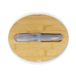 Fiambrera con tapa de bambú y juego de cubiertos con cierre elástico color gris segunda vista