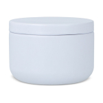 Vela de cera vegetal en tarro de acero reciclado circular color blanco cuarta vista