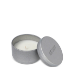 Vela de cera vegetal en tarro de acero reciclado circular vista principal