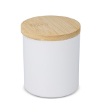 Vela de cera vegetal en tarro de aluminio reciclado metalizado color blanco