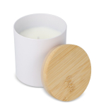 Vela de cera vegetal en tarro de aluminio reciclado metalizado color blanco tercera vista