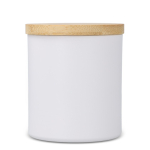 Vela de cera vegetal en tarro de aluminio reciclado metalizado color blanco cuarta vista