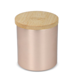 Vela de cera vegetal en tarro de aluminio reciclado metalizado color oro rosa