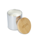 Vela de cera vegetal en tarro de aluminio reciclado metalizado vista principal