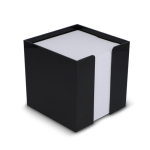 Cubo de notas de 800 hojas lisas FSC en caja de cubo 10x10x10cm color negro