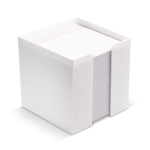 Cubo de notas de 800 hojas lisas FSC en caja de cubo 10x10x10cm color blanco