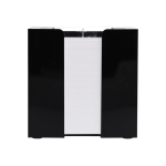Cubo de notas de 800 hojas lisas FSC en caja con compartimientos color negro tercera vista