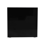 Cubo de notas de 800 hojas lisas FSC en caja con compartimientos color negro cuarta vista