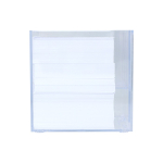 Cubo de notas de 800 hojas lisas FSC en caja con compartimientos color transparente sexta vista