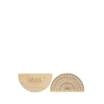 Transportador hecho de bambú personalizable para dibujos o geometría vista principal