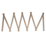 Regla de madera natural plegable con recubrimiento de acero inox 2M color madera septima vista