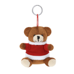 Llavero navideño de peluche en forma de oso personalizable color rojo primera vista