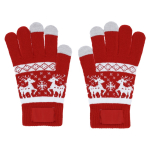 Guantes de diseño navideño con función táctil en los dedos corazón color rojo primera vista