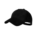 Gorra de corduroy de 5 paneles con cierre ajustable de hebilla metálica color negro primera vista