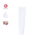 Bálsamo labial en formato crema en tubo blanco con tapón a color SPF15