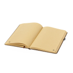 Libreta hecha de fibra de café y corcho de hojas a rayas A5 cuarta vista