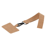 Lanyard muñequera para smartphone hecha de corcho y mosquetón negro tercera vista