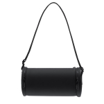 Bolso bandolera cilíndrico de PU con bolsillos de acceso rápido color negro primera vista