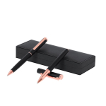 Bolígrafo y roller de acabado mate en elegante estuche tinta azul