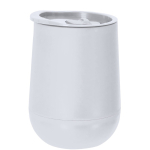 Vaso take away de doble pared con base redonda y tapa a juego 320ml color blanco primera vista