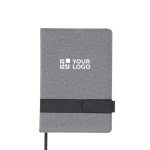 Libreta de PU con cierre magnético en parte superior hojas a rayas A5 vista principal