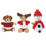 Llavero navideño de peluche en forma de muñeco de nieve personalizable segunda vista
