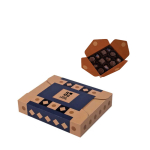 Caja de 12 chocolates con leche con relleno café o ciruelas vista principal