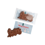 Chocolate en forma de tren navideño con tarjeta personalizable color blanco