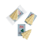 Chocolate en forma de árbol de navidad con tarjeta personalizable color blanco