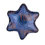 Chocolate en forma de estrella en embalaje individual personalizable 4g color azul