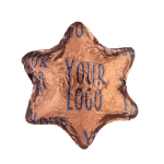 Chocolate en forma de estrella en embalaje individual personalizable 4g color bronce segunda vista