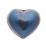 Chocolate con leche en forma de corazón con relleno cereza 10g color azul