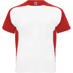 Camiseta de deporte de poliéster unisex en estilo bicolor 140 g/m2 Roly color rojo