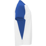 Camiseta de deporte de poliéster unisex en estilo bicolor 140 g/m2 Roly color azul real segunda vista lateral