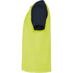 Camiseta de deportes de manga corta unisex de poliéster 140 g/m2 Roly color amarillo fluorescente vista lateral